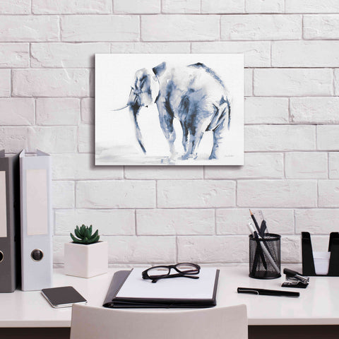 Image of 'Lone Elephant Blue Gray' by Alan Majchrowicz, Giclee Canvas Wall Art,16x12