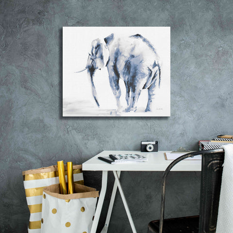 Image of 'Lone Elephant Blue Gray' by Alan Majchrowicz, Giclee Canvas Wall Art,24x20