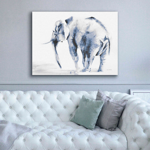 Image of 'Lone Elephant Blue Gray' by Alan Majchrowicz, Giclee Canvas Wall Art,54x40