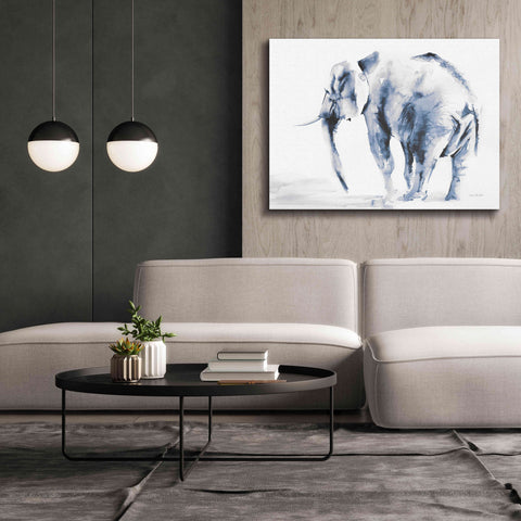 Image of 'Lone Elephant Blue Gray' by Alan Majchrowicz, Giclee Canvas Wall Art,54x40