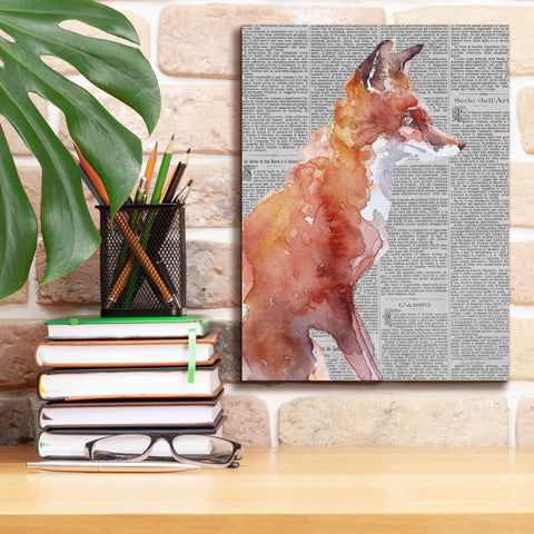 Image of 'Sly As A Fox Newsprint' by Alan Majchrowicz, Giclee Canvas Wall Art,12x16