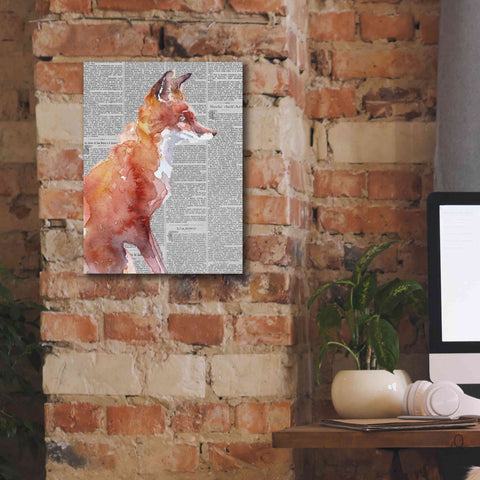 Image of 'Sly As A Fox Newsprint' by Alan Majchrowicz, Giclee Canvas Wall Art,12x16