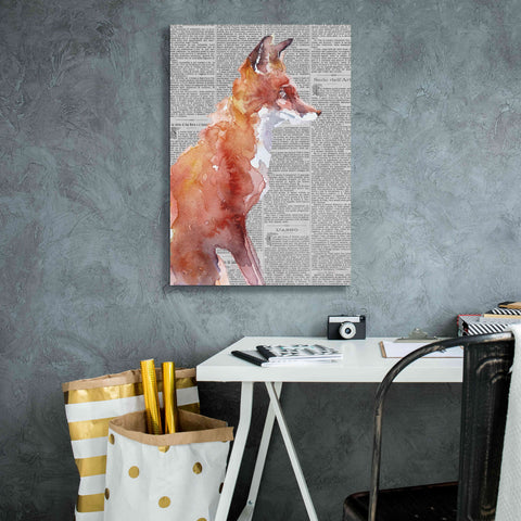 Image of 'Sly As A Fox Newsprint' by Alan Majchrowicz, Giclee Canvas Wall Art,18x26