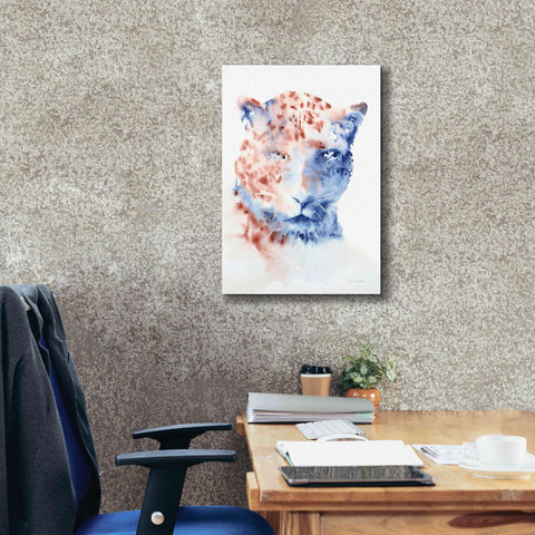 Image of 'Copper And Blue Cheetah' by Alan Majchrowicz, Giclee Canvas Wall Art,18x26