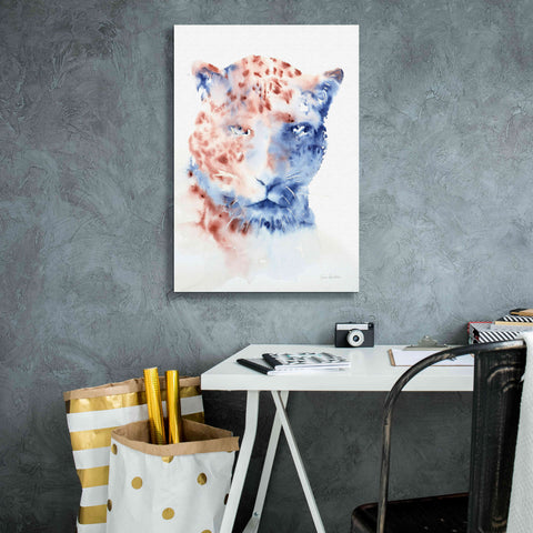 Image of 'Copper And Blue Cheetah' by Alan Majchrowicz, Giclee Canvas Wall Art,18x26