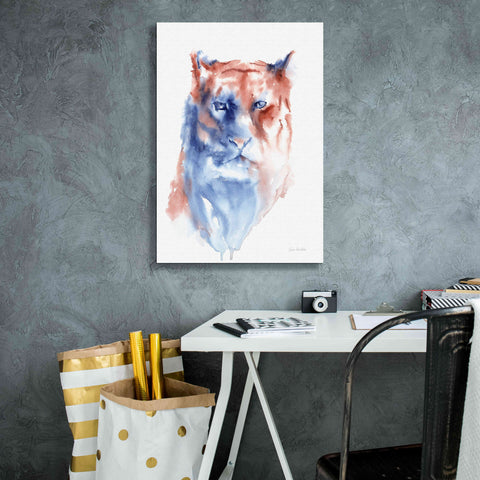 Image of 'Copper And Blue Lioness' by Alan Majchrowicz, Giclee Canvas Wall Art,18x26