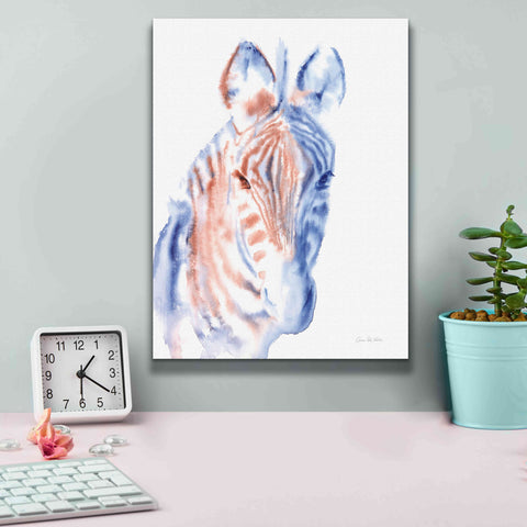 Image of 'Copper And Blue Zebra' by Alan Majchrowicz, Giclee Canvas Wall Art,12x16