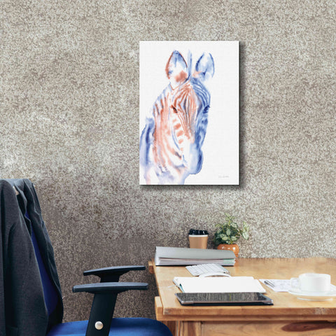 Image of 'Copper And Blue Zebra' by Alan Majchrowicz, Giclee Canvas Wall Art,18x26