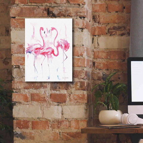 Image of 'Flamingo Trio' by Alan Majchrowicz, Giclee Canvas Wall Art,12x16