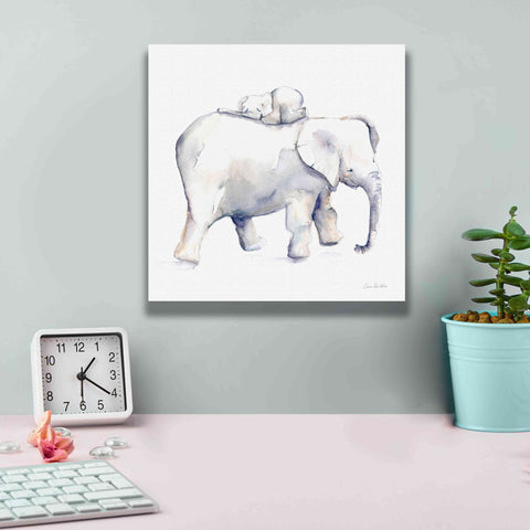 Image of 'Baby Elephant Love III' by Alan Majchrowicz, Giclee Canvas Wall Art,12x12