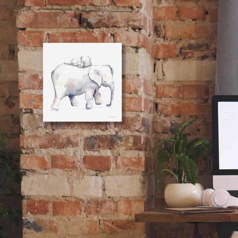 Image of 'Baby Elephant Love III' by Alan Majchrowicz, Giclee Canvas Wall Art,12x12