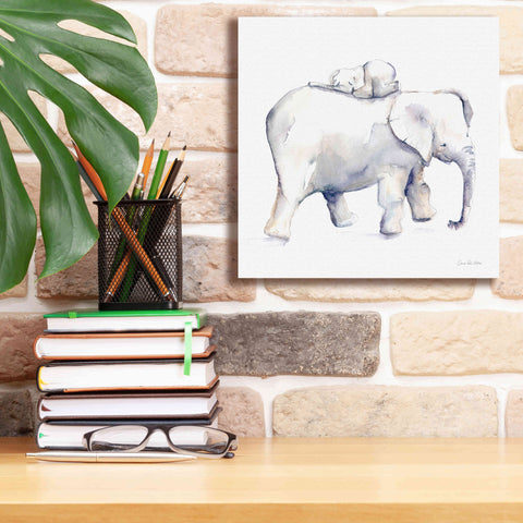 Image of 'Baby Elephant Love III' by Alan Majchrowicz, Giclee Canvas Wall Art,12x12