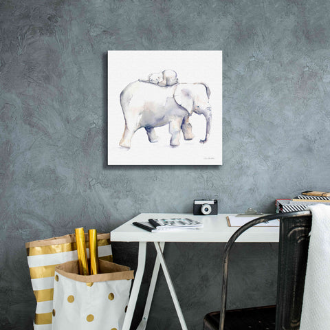 Image of 'Baby Elephant Love III' by Alan Majchrowicz, Giclee Canvas Wall Art,18x18