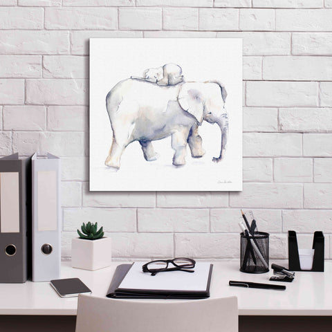 Image of 'Baby Elephant Love III' by Alan Majchrowicz, Giclee Canvas Wall Art,18x18