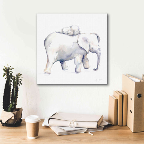 Image of 'Baby Elephant Love III' by Alan Majchrowicz, Giclee Canvas Wall Art,18x18