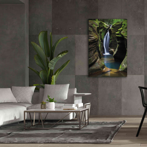 Image of 'Corkscrew Falls Ohio' by Alan Majchrowicz,Giclee Canvas Wall Art,40x60