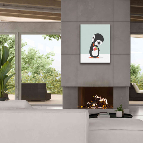 Image of 'Pingu Loves Ice Cream' by Volkan Dalyan, Giclee Canvas Wall Art,26x34