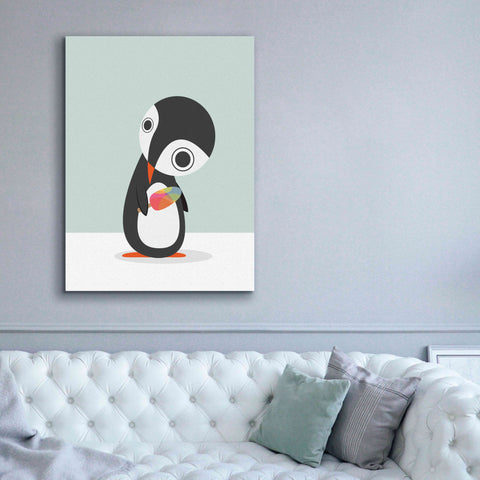 Image of 'Pingu Loves Ice Cream' by Volkan Dalyan, Giclee Canvas Wall Art,40x54