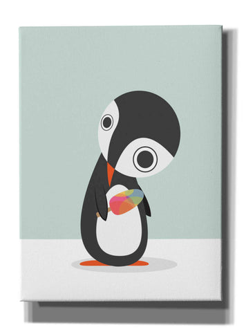 Image of 'Pingu Loves Ice Cream' by Volkan Dalyan, Giclee Canvas Wall Art
