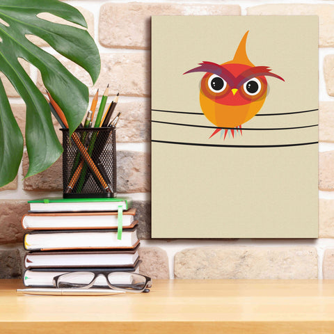 Image of 'Owl on a Wire' by Volkan Dalyan, Giclee Canvas Wall Art,12x16