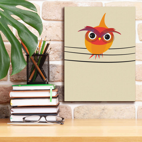 Image of 'Owl on a Wire' by Volkan Dalyan, Giclee Canvas Wall Art,12x16
