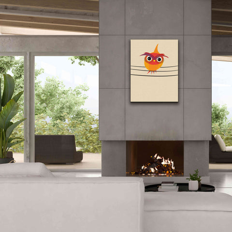 Image of 'Owl on a Wire' by Volkan Dalyan, Giclee Canvas Wall Art,26x34