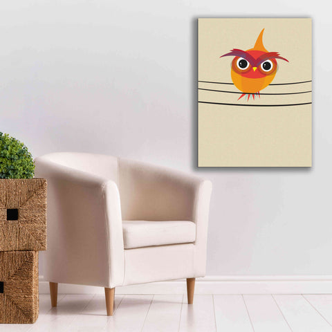 Image of 'Owl on a Wire' by Volkan Dalyan, Giclee Canvas Wall Art,26x34