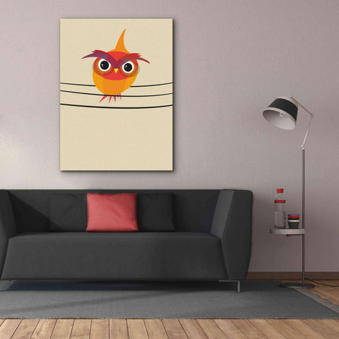 Image of 'Owl on a Wire' by Volkan Dalyan, Giclee Canvas Wall Art,40x54