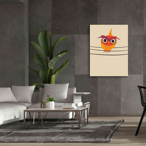 Image of 'Owl on a Wire' by Volkan Dalyan, Giclee Canvas Wall Art,40x54