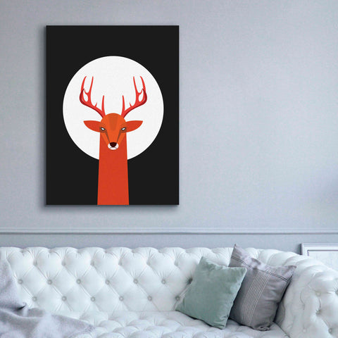 Image of 'Deer & Moon' by Volkan Dalyan, Giclee Canvas Wall Art,40x54