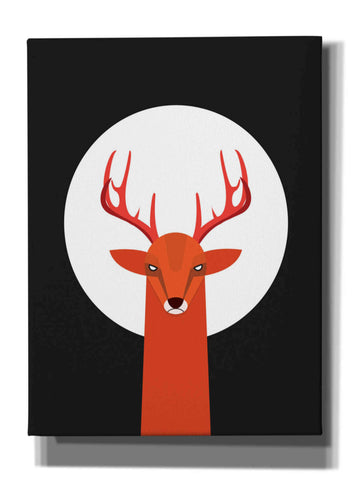 Image of 'Deer & Moon' by Volkan Dalyan, Giclee Canvas Wall Art