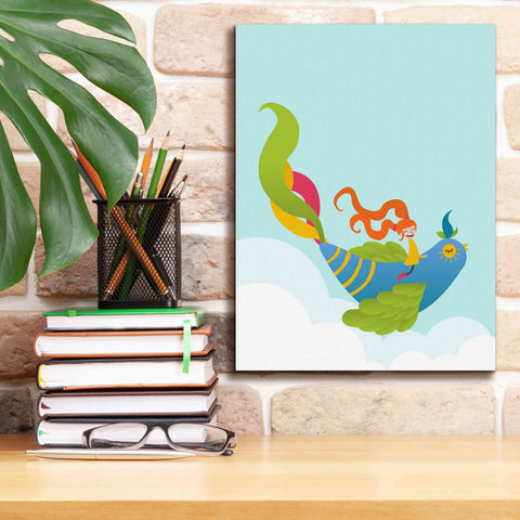 Image of 'Bird and Girl' by Volkan Dalyan, Giclee Canvas Wall Art,12x16