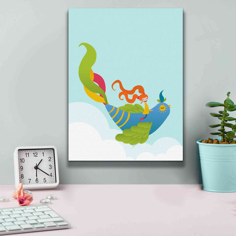 Image of 'Bird and Girl' by Volkan Dalyan, Giclee Canvas Wall Art,12x16