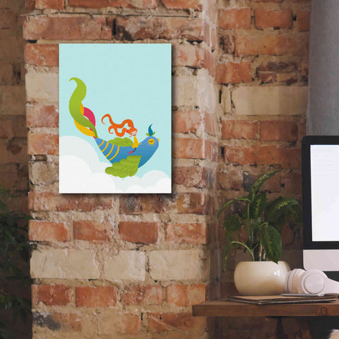 Image of 'Bird and Girl' by Volkan Dalyan, Giclee Canvas Wall Art,12x16