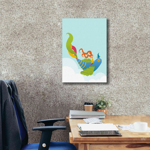 Image of 'Bird and Girl' by Volkan Dalyan, Giclee Canvas Wall Art,18x26