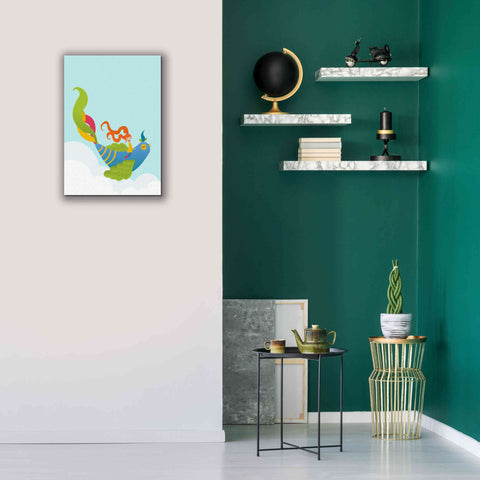 Image of 'Bird and Girl' by Volkan Dalyan, Giclee Canvas Wall Art,18x26