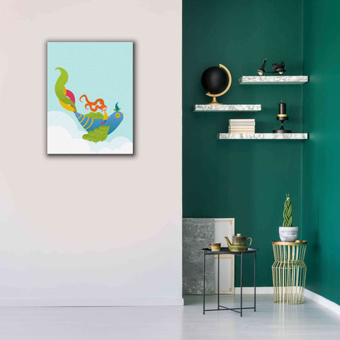 Image of 'Bird and Girl' by Volkan Dalyan, Giclee Canvas Wall Art,26x34