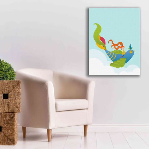 Image of 'Bird and Girl' by Volkan Dalyan, Giclee Canvas Wall Art,26x34