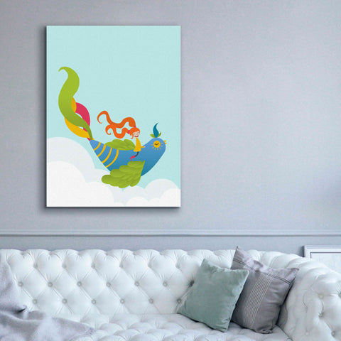 Image of 'Bird and Girl' by Volkan Dalyan, Giclee Canvas Wall Art,40x54