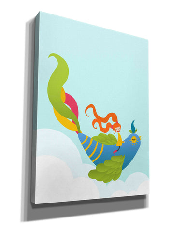 Image of 'Bird and Girl' by Volkan Dalyan, Giclee Canvas Wall Art