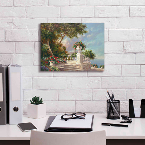 Image of 'Balcony at Lake Como' by Art Fronckowiak, Giclee Canvas Wall Art,16x12