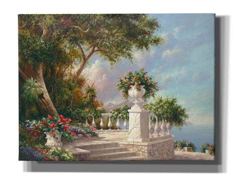 Image of 'Balcony at Lake Como' by Art Fronckowiak, Giclee Canvas Wall Art