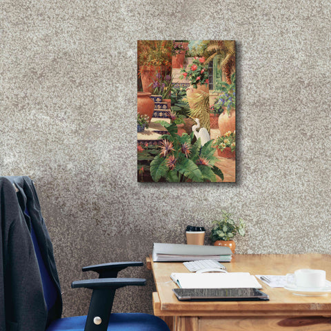 Image of 'Floral Fractal with Egret' by Art Fronckowiak, Giclee Canvas Wall Art,18x26