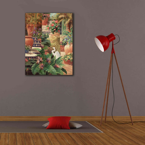 Image of 'Floral Fractal with Egret' by Art Fronckowiak, Giclee Canvas Wall Art,26x34