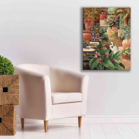 Image of 'Floral Fractal with Egret' by Art Fronckowiak, Giclee Canvas Wall Art,26x34