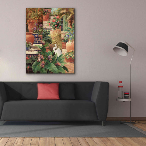 Image of 'Floral Fractal with Egret' by Art Fronckowiak, Giclee Canvas Wall Art,40x54