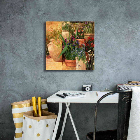Image of 'Flower Pots Left' by Art Fronckowiak, Giclee Canvas Wall Art,18x18