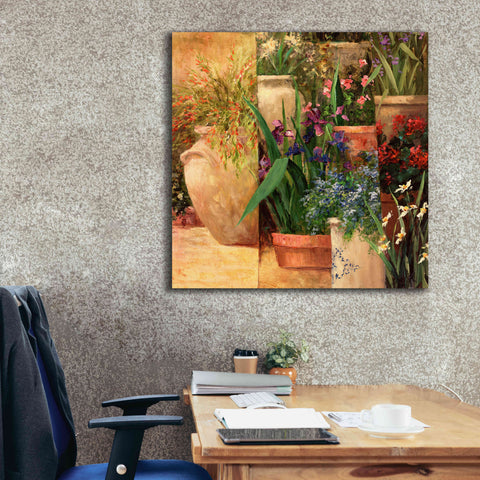 Image of 'Flower Pots Left' by Art Fronckowiak, Giclee Canvas Wall Art,37x37