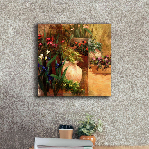 Image of 'Flower Pots Right' by Art Fronckowiak, Giclee Canvas Wall Art,18x18