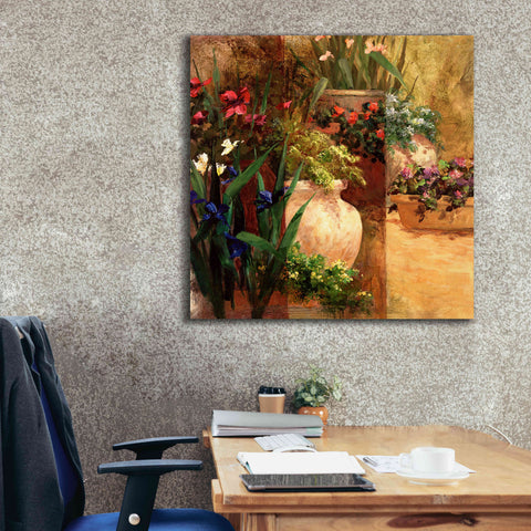 Image of 'Flower Pots Right' by Art Fronckowiak, Giclee Canvas Wall Art,37x37